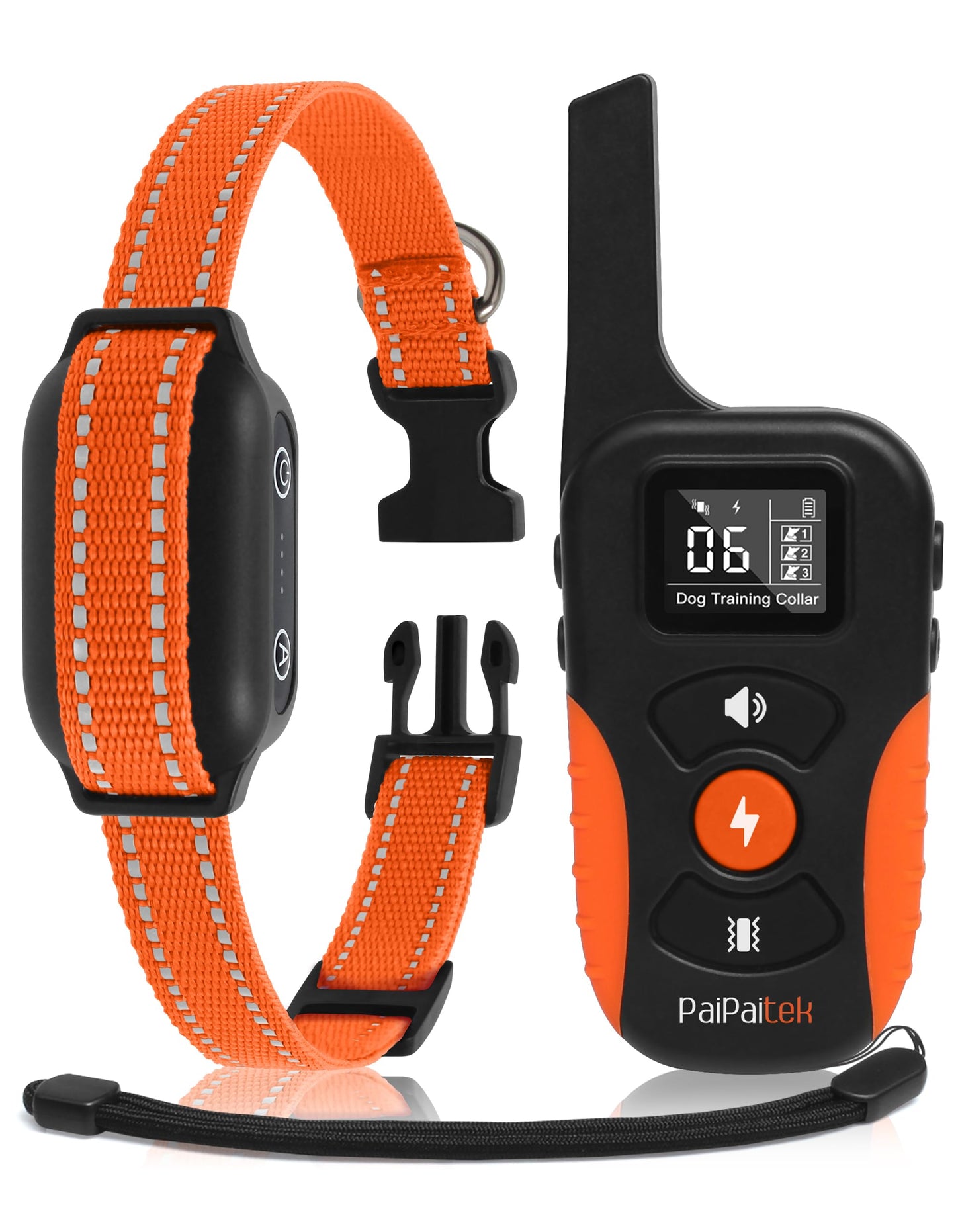 PaiPaitek Bark Activated Shock Collar with Remote - Automatic Bark and Training Collar Combo 3300ft Range, Bark Shock Collar for 40-150lbs Medium Large Dogs - IPX7 Waterproof