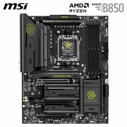 MSI MAG B850 Tomahawk MAX WiFi Mainboard, ATX – Unterstützt AMD Ryzen 9000/8000/7000 Prozessoren, AM5-80A SPS VRM, DDR5-Speicher mit Boost 8400+ MT/s (OC), PCIe 5.0 x16, M.2 Gen5, Wi-Fi 7, 5G LAN