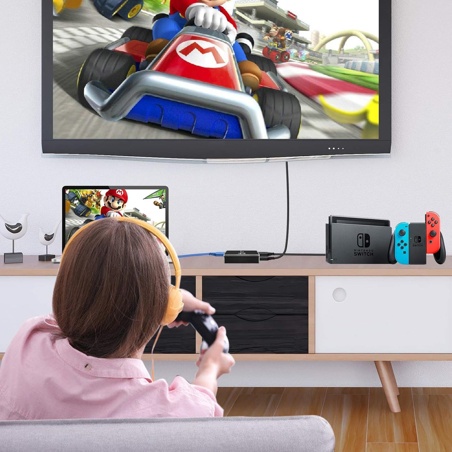 Audio- und Videoaufnahmekarte mit Mikrofon, 4K-HDMI-Loop-Out, 1080p-60fps-Videorekorder für Gaming, Live-Streaming und Videokonferenzen, kompatibel mit Nintendo Switch, PS4, OBS, Kameras und PCs 