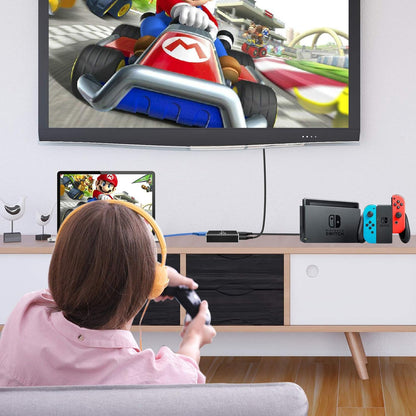 Audio- und Videoaufnahmekarte mit Mikrofon, 4K-HDMI-Loop-Out, 1080p-60fps-Videorekorder für Gaming, Live-Streaming und Videokonferenzen, kompatibel mit Nintendo Switch, PS4, OBS, Kameras und PCs 