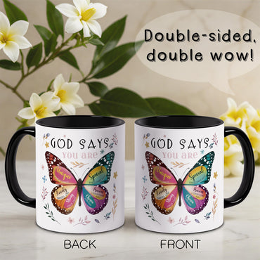 Spwasplo Christian Gifts for Women - Birthday Christian Mug 11oz with Butterfly - Inspirational Religious Catholic Gift for Sister, Friend, Daughter, Mom - Baptism Confirmation Gifts for Girls