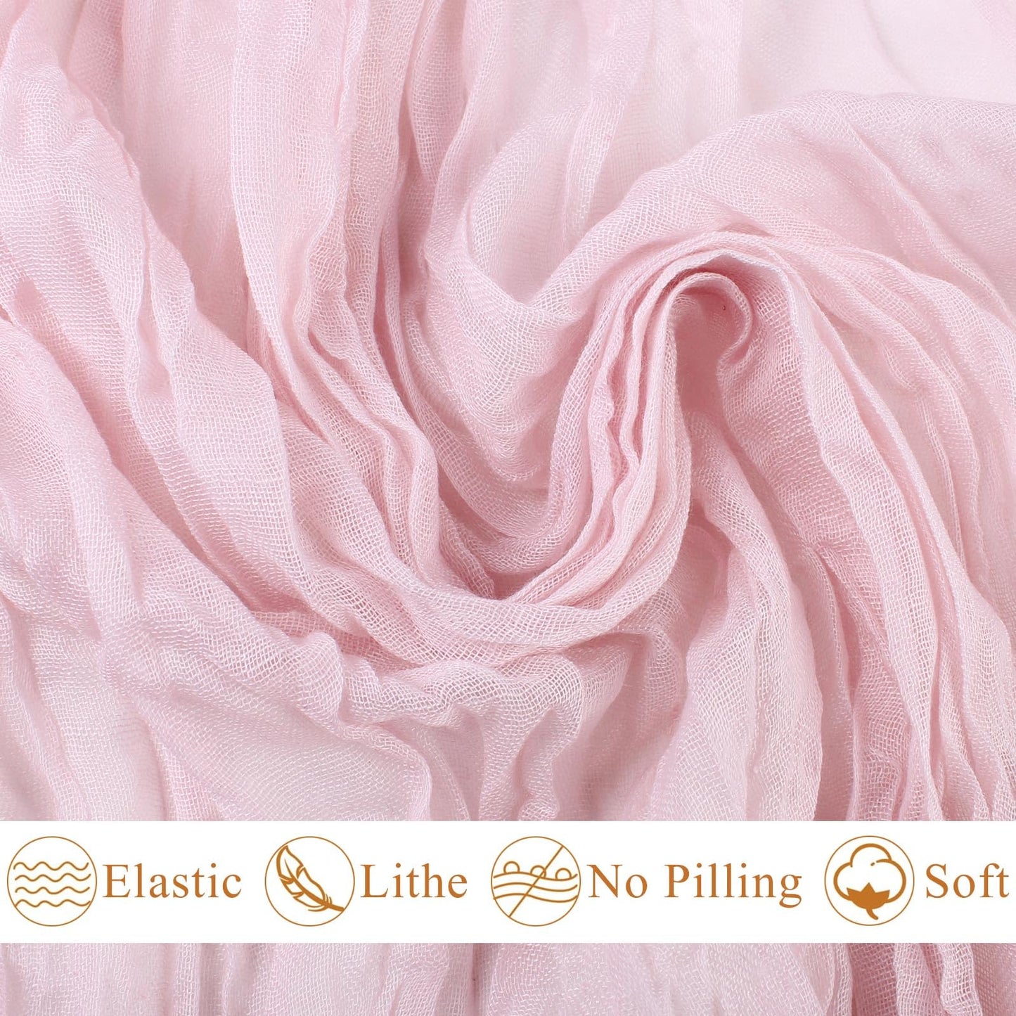 SAJOO Pink Cheesecloth Table Runner 10FT Boho Rustic Sheer Cheese Cloth Table Runners 120 Inch Gauze Table Decorations for Wedding Bridal Baby Shower Birthday Party Home Decor