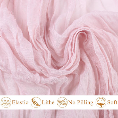 SAJOO Pink Cheesecloth Table Runner 10FT Boho Rustic Sheer Cheese Cloth Table Runners 120 Inch Gauze Table Decorations for Wedding Bridal Baby Shower Birthday Party Home Decor