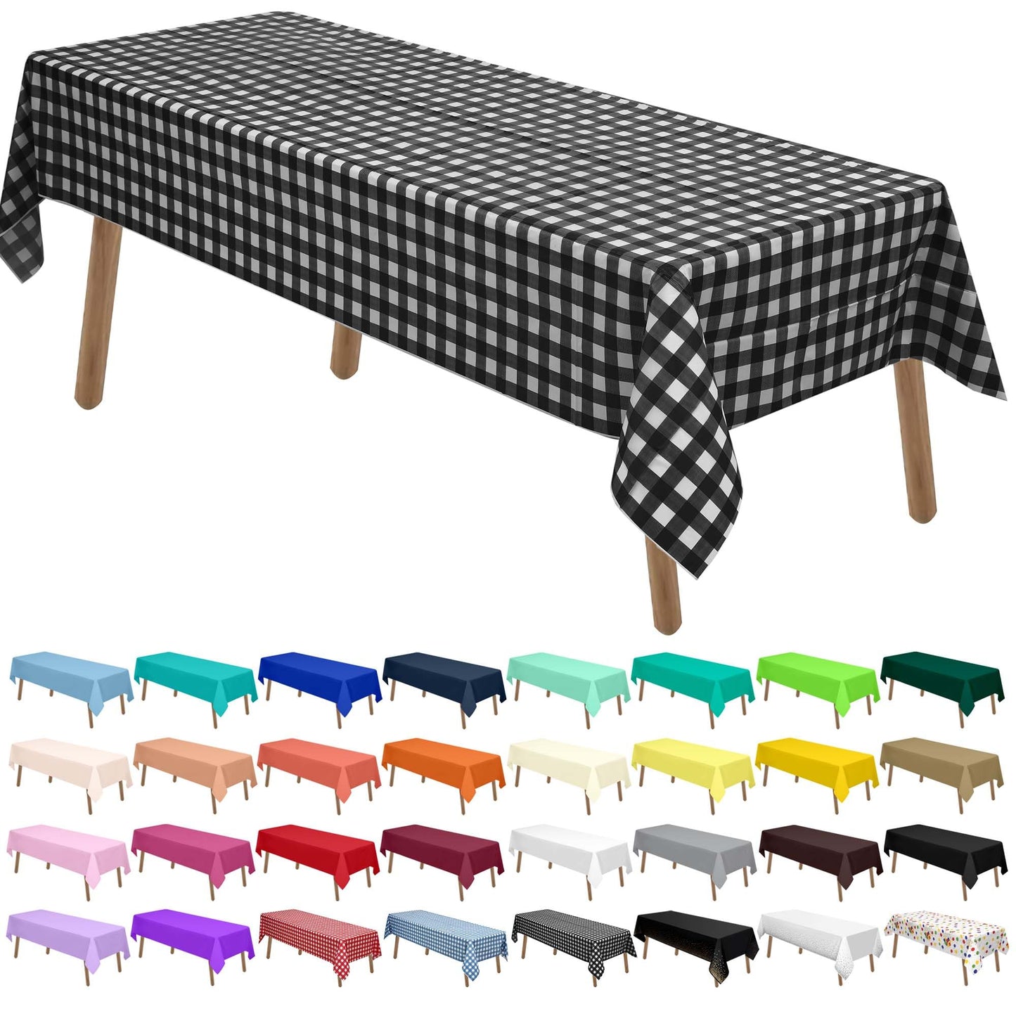 PARTY ULYJA Orangefarbene Plastiktischdecken, 2er-Pack, Einweg-Tischdecken, 54 x 108 Zoll, PEVA, Herbstfarben, für Grillpartys, Picknicks, Geburtstage, Hochzeiten, rechteckige Tische (8 Fuß). 