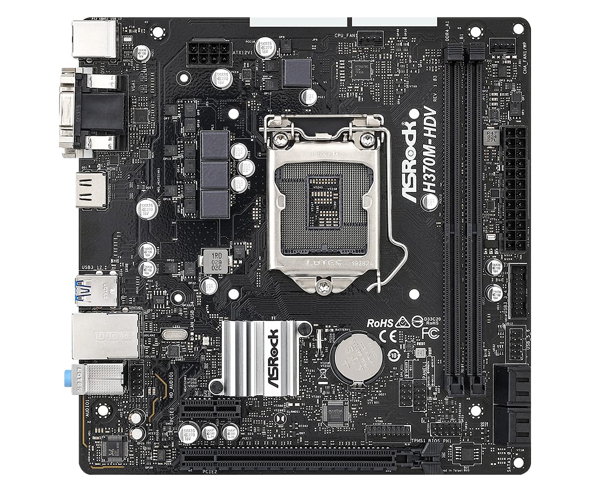 ASRock H370M-HDV LGA1151/ Intel H370/ DDR4/ SATA3&USB3.2/ Micro ATX Motherboard