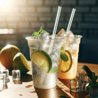 Party Essentials Disposable Plastic Drinking Straws, 10.25" Giant/300 Count, Individually Wrapped Clear