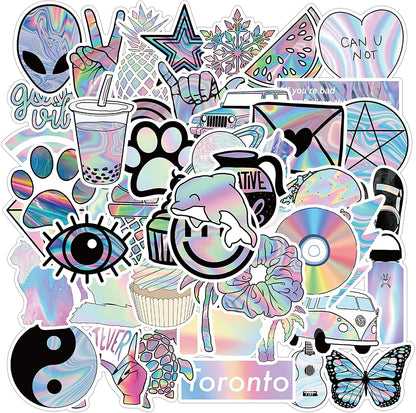 Tuqiso Wasserflaschenaufkleber, 200 Stück, wasserfest, niedlich, ästhetisch, Vinyl, Vsco-Stil, für Laptop, Gepäck, Skateboard, Computer, für Teenager, Mädchen und Kinder 