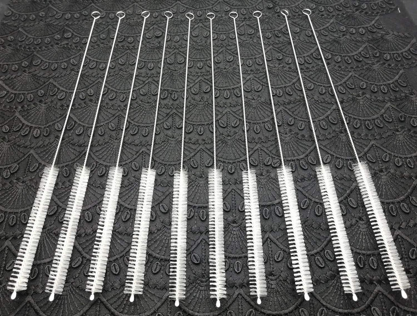 Straw Cleaner Brush for Stanley Extra Long 12 inch, Extra Wide 12mm diam for 40/30/20 oz Stanley Mug, Nylon Bristles and Stainless Steel Handle Straw Brush for 40 oz Stanley(10 PCS)