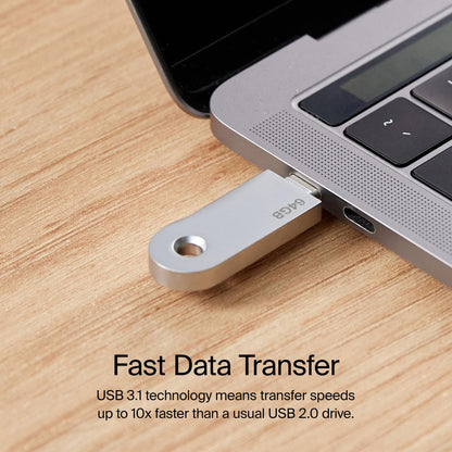 Orbitkey USB-C | Thumb Drive with Fast Transfer Chip | Slim Profile Compatible with Orbitkey Key Organizer & Key Ring