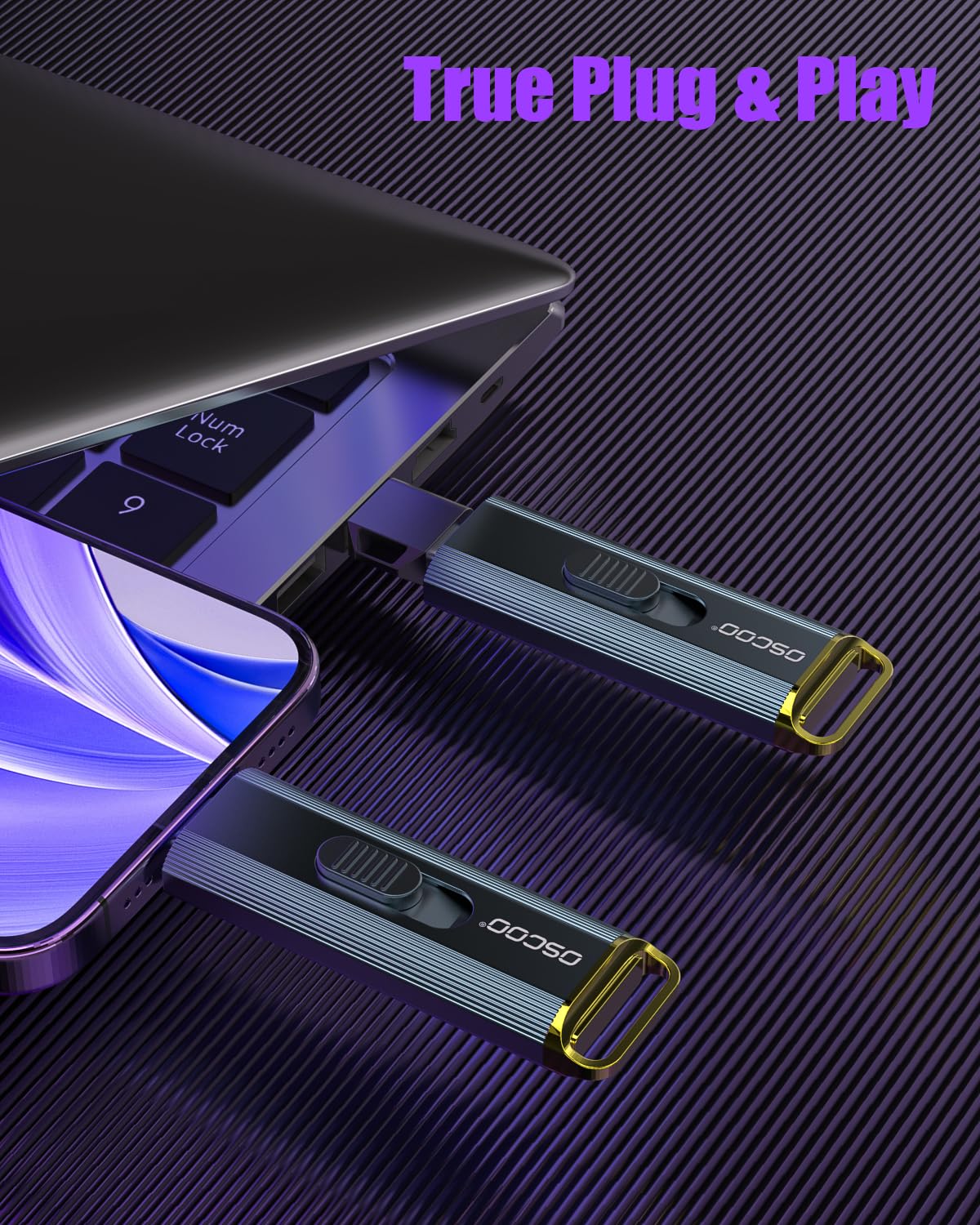 OSCOO 1 TB Portable SSD, bis zu 2100 MB/s, unterstützt Apple 4K 60fps ProRes, externe Festplatte USB 3.2 mit USB-C &amp; A für iPhone 15/16/17, Android, Mac &amp; PC, ideal für Fotografen und Content Creator