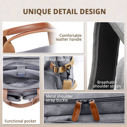 MOLNIA 3-in-1-Laptoptasche für Herren, 17,3-Zoll-Arbeitstasche für Herren, Laptop-Rucksack, Aktentasche, Umhängetasche, Computertasche für Laptops für Damen und Herren, Schwarz 