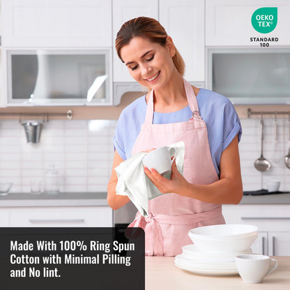 ROYALE LINENS Flour Sack Towels – 12 Pack 28x28 Inch White Kitchen Dish Towels – 100% Cotton Tea Towels for Bread Proofing, Cheese Straining, Baking, Cleaning, Drying, Embroidery, Multipurpose Use