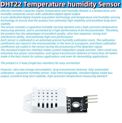 MTDELE 3Pcs DHT22 Digital Temperature and Humidity Sensor AM2302 Module Replace SHT11 SHT15 Compatible with Arduino Electronic DIY
