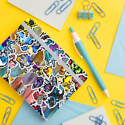 Pounchi Retro Pixel Anime Stickers (50Pcs Large Size) Aesthetic Cartoon PVC Sticker, Gifts for Laptop Water Bottle Skateboard Party Supplies Decorations Teens