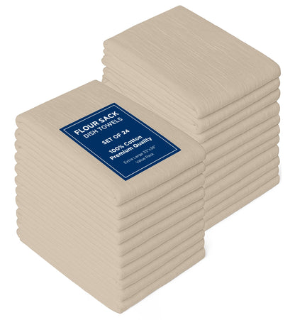 ROYALE LINENS Flour Sack Towels – 12 Pack 28x28 Inch White Kitchen Dish Towels – 100% Cotton Tea Towels for Bread Proofing, Cheese Straining, Baking, Cleaning, Drying, Embroidery, Multipurpose Use