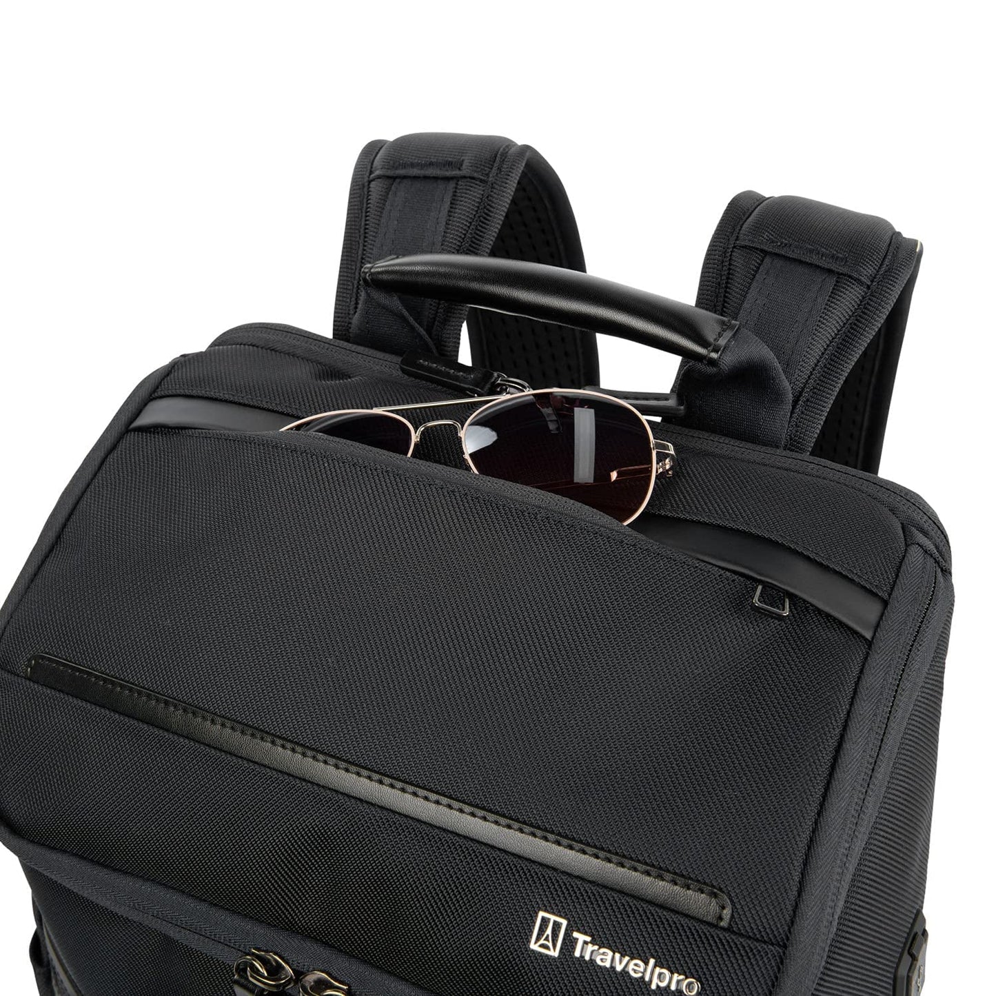 Travelpro Crew Executive Choice 3 Medium Top Load Backpack fits up to 15.6 Laptops and Tablets, USB A and C Ports, Men and Women, Jet Black