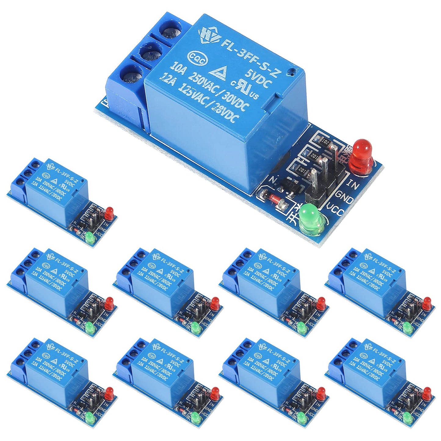 AITRIP 10PCS 5V One Channel Relay Module Relay Switch with OPTO Isolation High Low Level Trigger Compatible with Arduino Raspberry pi ARM AVR