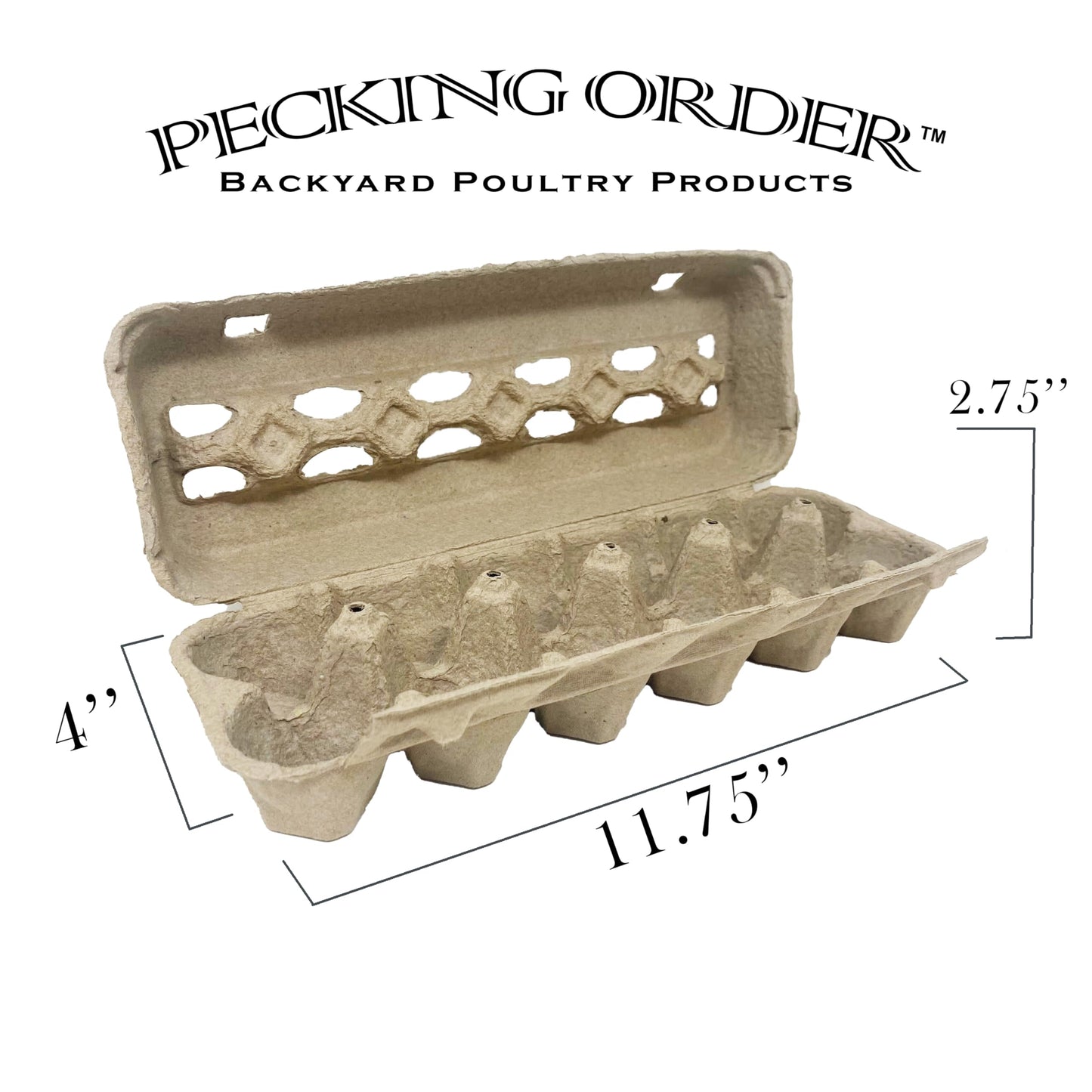 Pecking Order Paper Pulp Egg Cartons - 12 Pack Grey