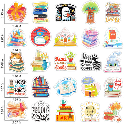 STKJoviale 200 PCS Book Stickers for Kids, Reading Stickers for Students Bookish Stickers for Laptop Water Bottles Book Accessories Vinyl Stickers for Book Lovers Gifts