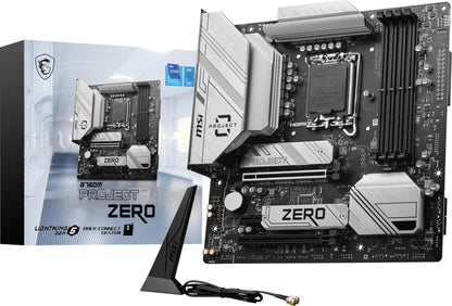 MSI B760M Project Zero Gaming Motherboard (Support 14th/13th/12th Gen Intel Processors, LGA 1700, DDR5, PCIe 5.0, M.2 Slots, 2.5Gbps LAN, USB 3.2 Gen2, HDMI/DP, Wi-Fi 6E, Bluetooth 5.3, mATX)