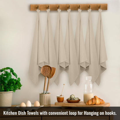 ROYALE LINENS Flour Sack Towels – 12 Pack 28x28 Inch White Kitchen Dish Towels – 100% Cotton Tea Towels for Bread Proofing, Cheese Straining, Baking, Cleaning, Drying, Embroidery, Multipurpose Use