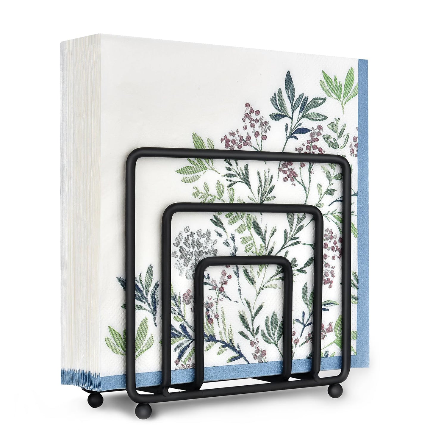 Serviettenhalter für den Tisch, moderner schwarzer Serviettenhalter aus Metall für Küchentische und Arbeitsplatten, Spender für Cocktailservietten aus Papier für den Innen- und Außenbereich von LAIHIFA