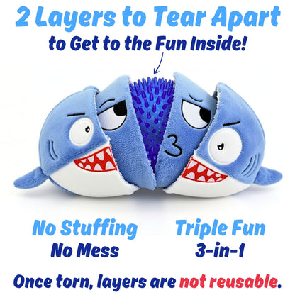 PeppyPawz 3-in-1 Quietschspielzeug aus weichem Plüsch für Hunde – ideal für aggressive Kauer. Interaktiver, robuster Knisterball mit Aufreißfunktion, ohne Füllung, in Geschenkbox – perfekt für Weihnachten, Welpen und andere kleine und große Hunderassen.