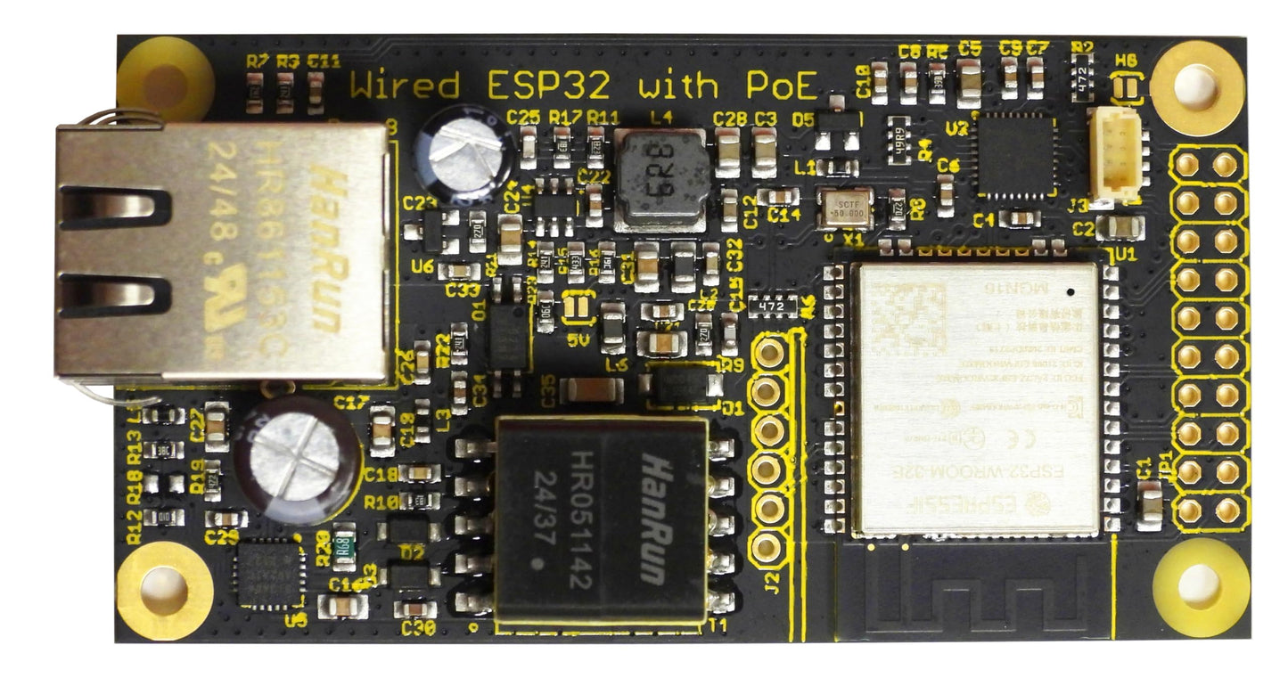 Silicognition wESP32 – ESP32 mit isoliertem Ethernet und 13-W-IEEE-802.3at-PoE, 16 MB Flash-Speicher, MicroPython-, Arduino- und ESP-IDF-kompatibel