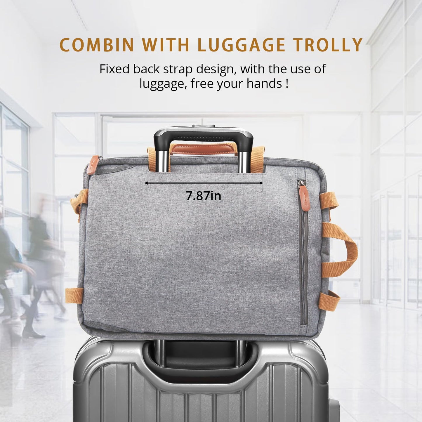 MOLNIA 3-in-1-Laptoptasche für Herren, 17,3-Zoll-Arbeitstasche für Herren, Laptop-Rucksack, Aktentasche, Umhängetasche, Computertasche für Laptops für Damen und Herren, Schwarz 