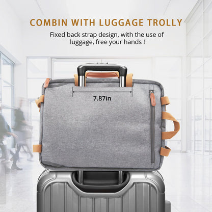 MOLNIA 3-in-1-Laptoptasche für Herren, 17,3-Zoll-Arbeitstasche für Herren, Laptop-Rucksack, Aktentasche, Umhängetasche, Computertasche für Laptops für Damen und Herren, Schwarz 