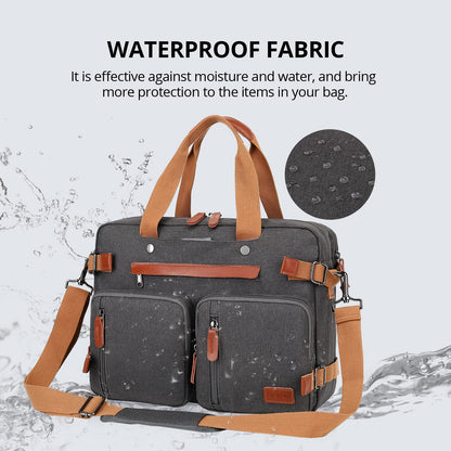 MOLNIA 3-in-1-Laptoptasche für Herren, 17,3-Zoll-Arbeitstasche für Herren, Laptop-Rucksack, Aktentasche, Umhängetasche, Computertasche für Laptops für Damen und Herren, Schwarz 