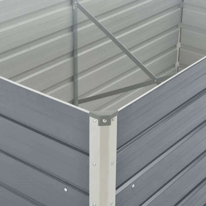 Hochbeet 160 x 80 x 77 cm Verzinkter Stahl Grau