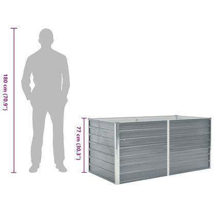 Hochbeet 160 x 80 x 77 cm Verzinkter Stahl Grau