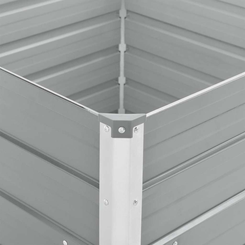 Hochbeet 100 x 100 x 77 cm Verzinkter Stahl Grau