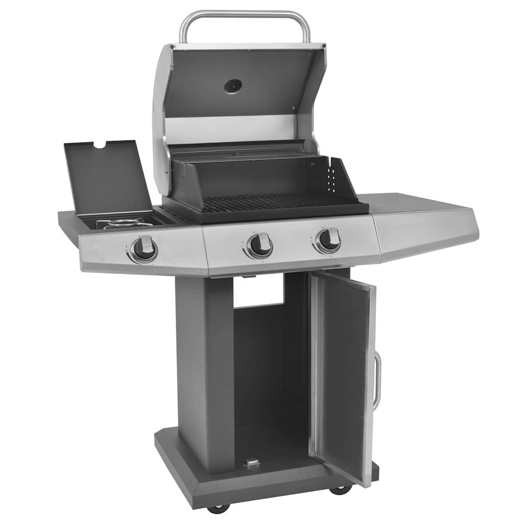 Gasgrill mit Brenner Mit Rad Silber Stahl mit Metallschlauch