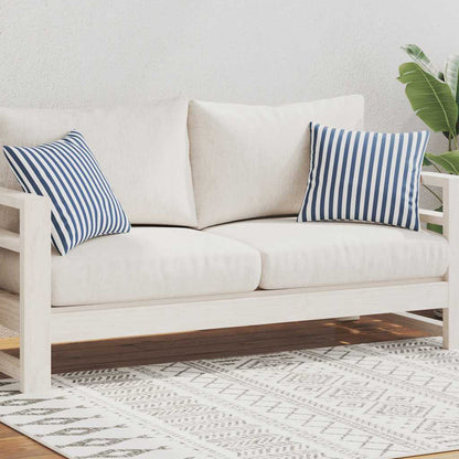 Gartenkissen 2 Stk. Streifenmuster 45 x 45 cm Marineblau