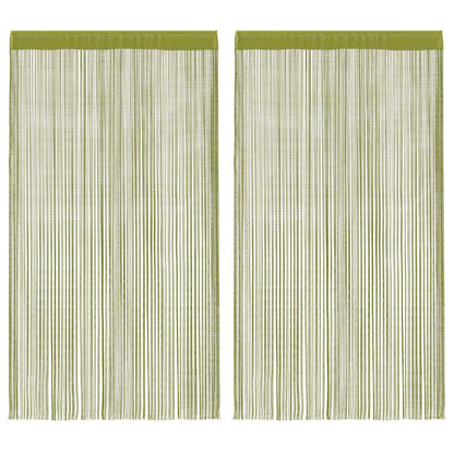 Fadenvorhänge 2 Stk. 100 x 250 cm Grün