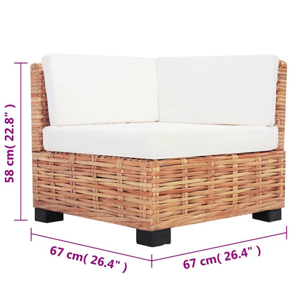 Sofagarnitur 18-tlg. Natürliches Rattan