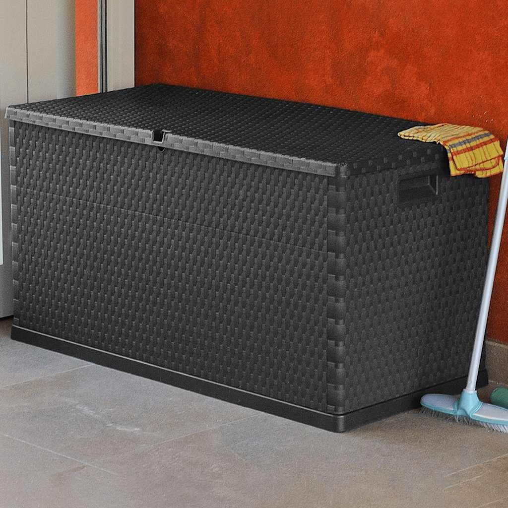Garten-Aufbewahrungsbox Anthrazit 120x56x63 cm PP Rattan