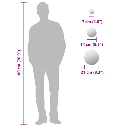 7-teiliges Wandspiegelset Rundglas