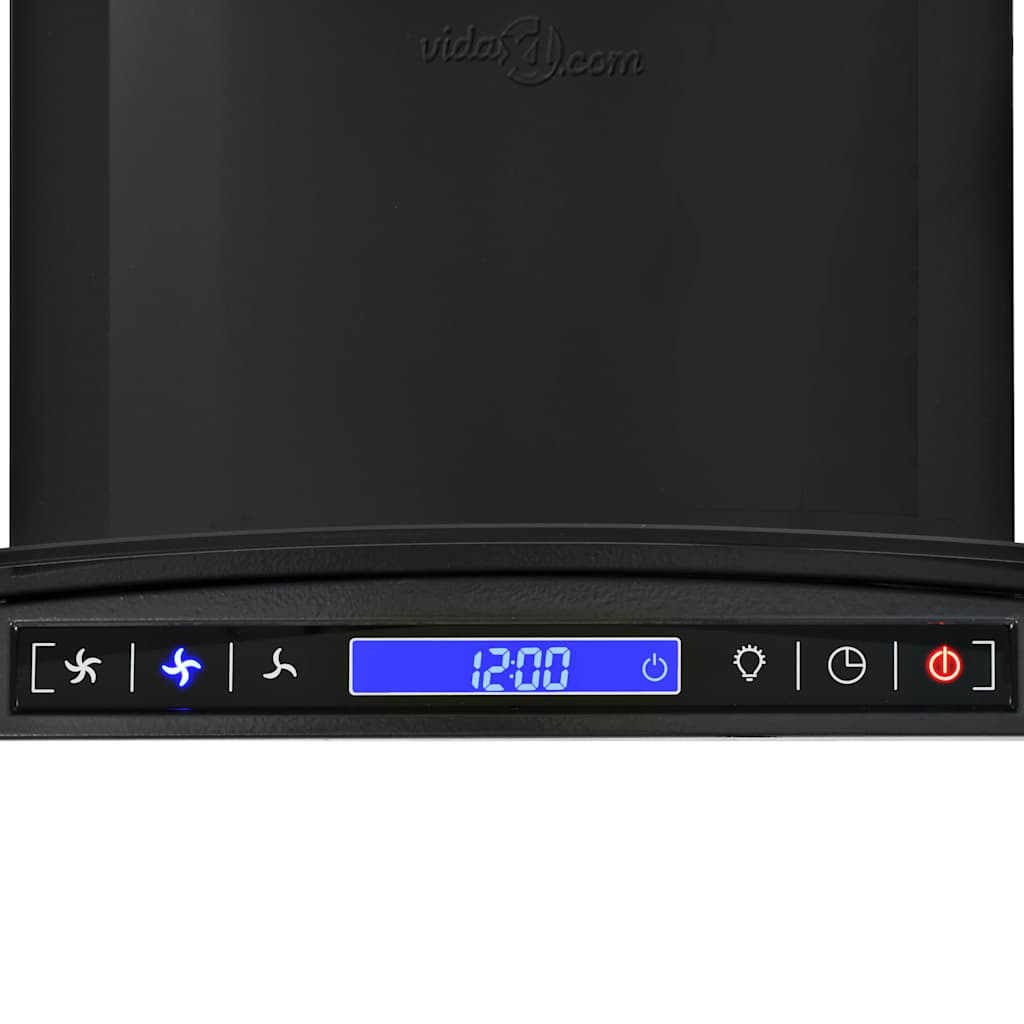 Dunstabzugshaube Wandmontage Edelstahl 756 m³/h 60 cm Schwarz