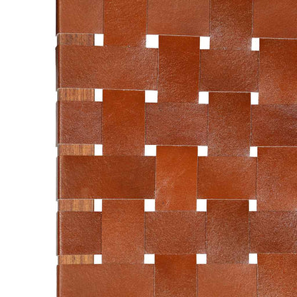 Relaxstuhl Klappbar Kreuzstreifen Braun Echtleder