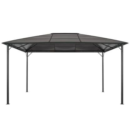 Gartenpavillon mit Dach Aluminium 4×3×2,6 m Schwarz