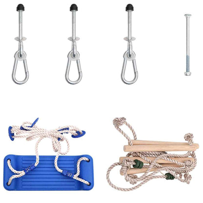 Schaukelsitz mit Strickleiter Blau Polyethylen