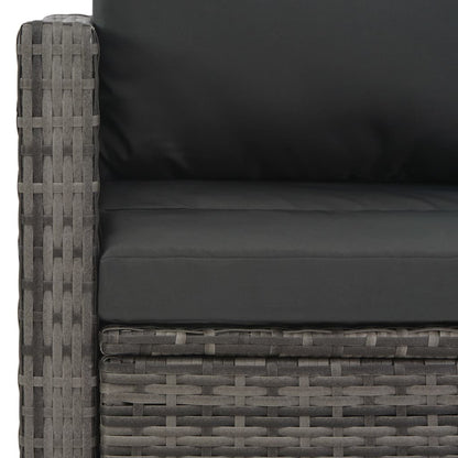 3-tlg. Garten-Essgruppe mit Kissen Poly Rattan Grau