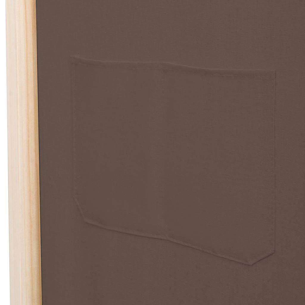 5-teiliger Raumteiler Braun 200 x 170 x 4 cm Stoff