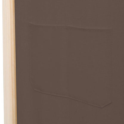 5-teiliger Raumteiler Braun 200 x 170 x 4 cm Stoff