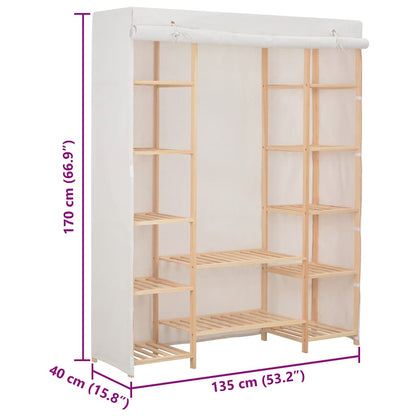 Kleiderschrank Weiß 135 x 40 x 170 cm Stoff