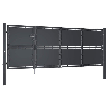 Gartentor aus Stahl 350 x 125 cm Anthrazit