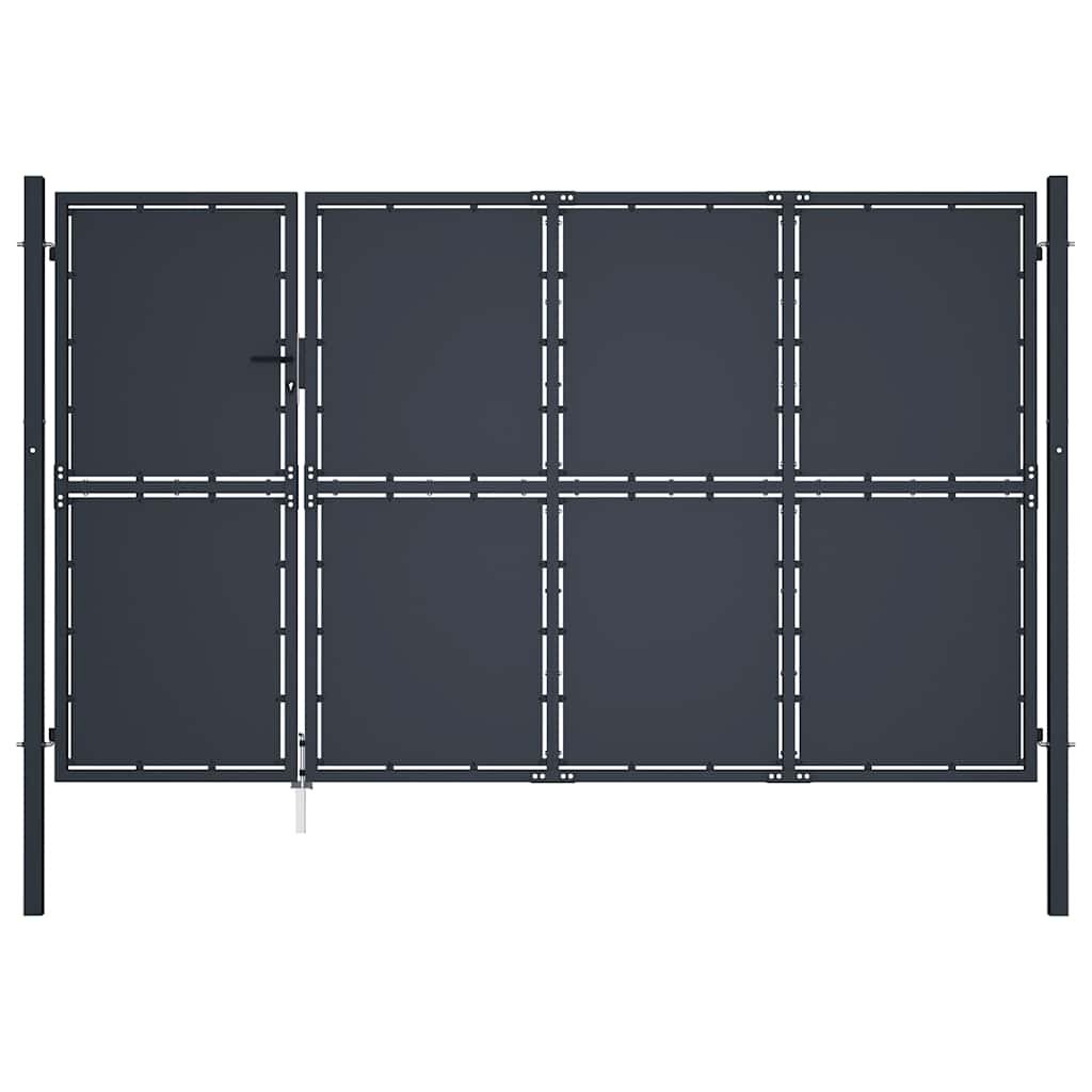 Gartentor aus Stahl 350 x 150 cm Anthrazit